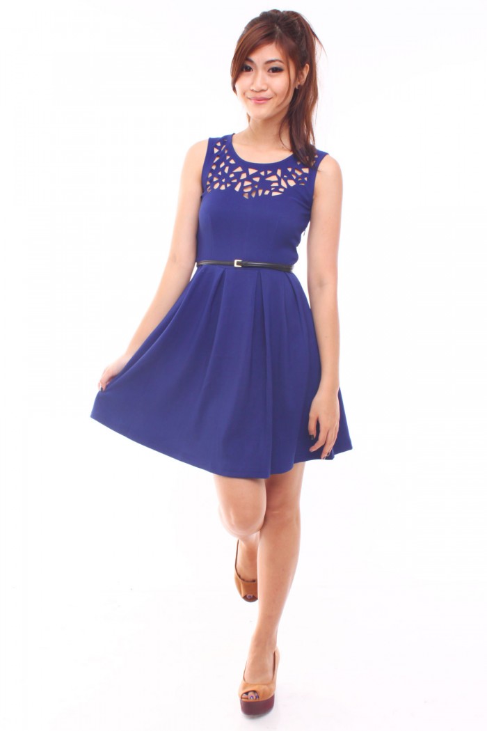 Cut Out Skater Dress The Label Junkie